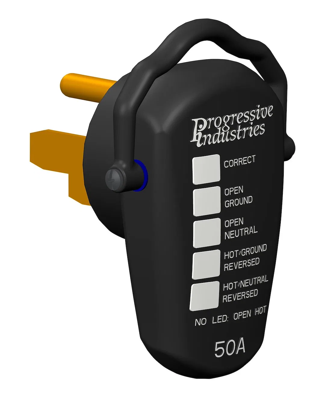 RRT-50 – PROGRESSIVE Circuit Tester, With Fault Indicator Light 50 Amp Outlet With Swivel Plug Head Handle Tests Open...